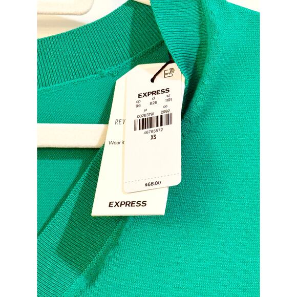 Express Golf Green Reversible Silky Soft Sweater Size XS NWT - Picture 5 of 8